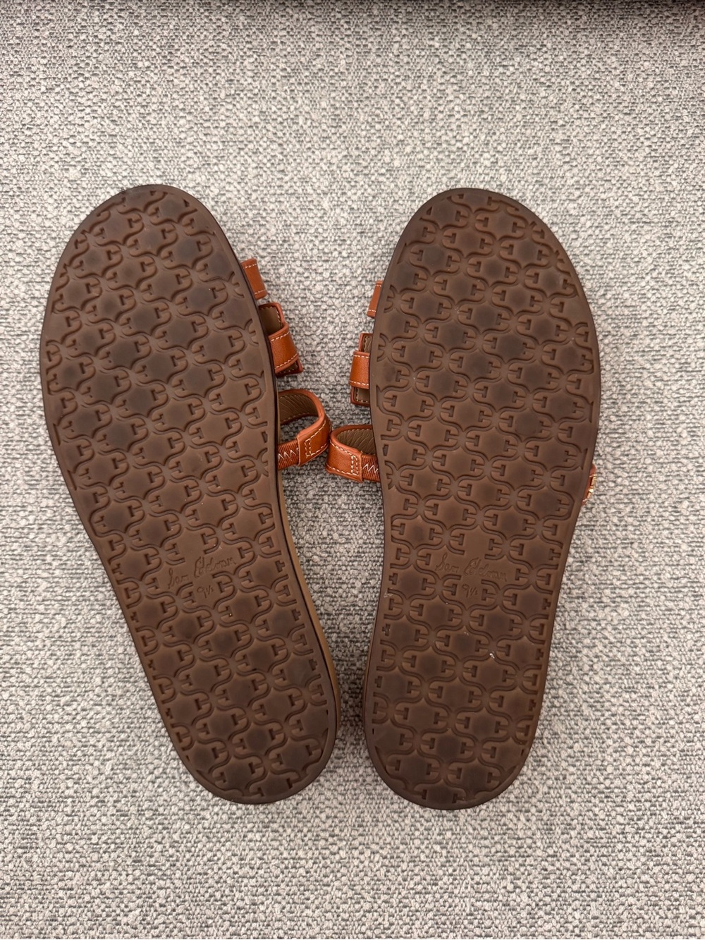 Sam Edelman Cognac Leather Nettie Slide Sandals - Picture 5 of 5